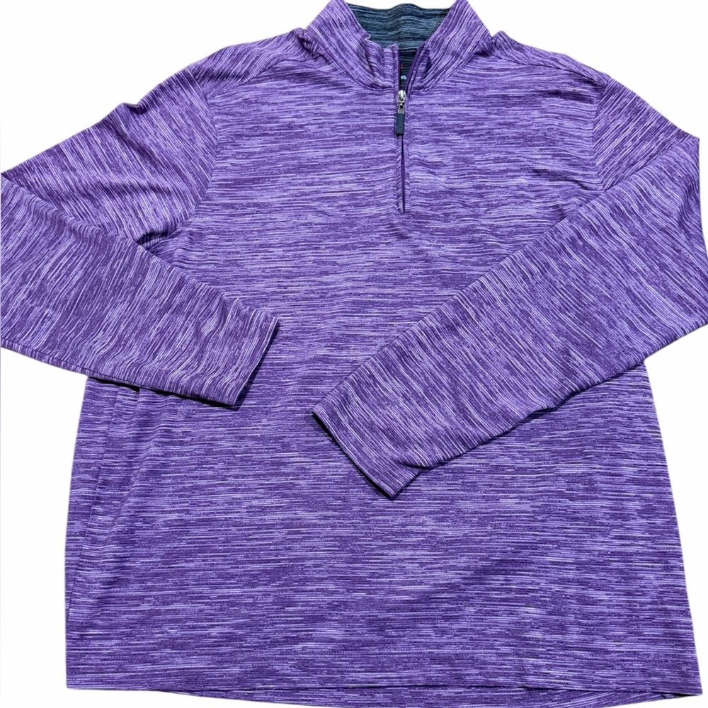 Johnston & Murphy Purple Heather Quarter-Zip Pullover